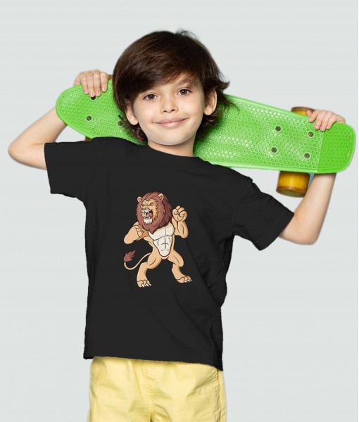 Детска тениска с щампа Животни Muscular lion