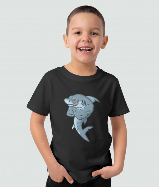 Детска тениска с щампа Животни Muscular shark
