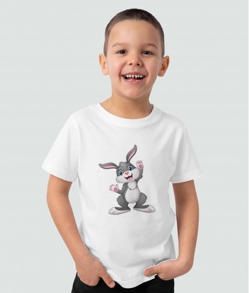 Детска тениска с щампа Животни Smiling rabbit 