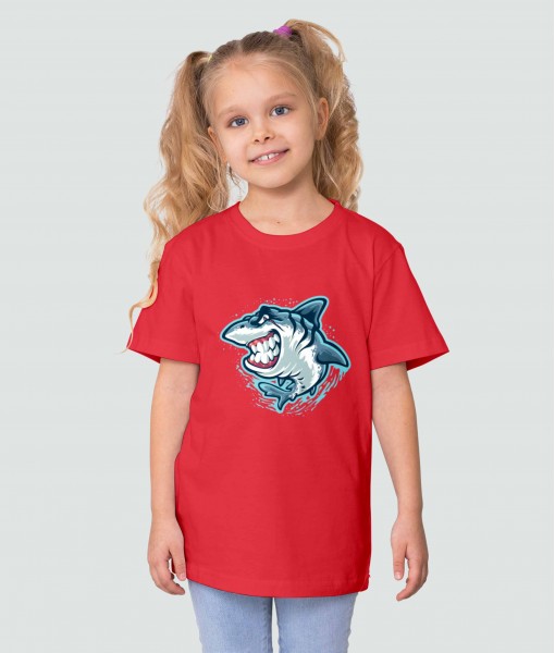 Детска тениска с щампа Животни Smiling shark