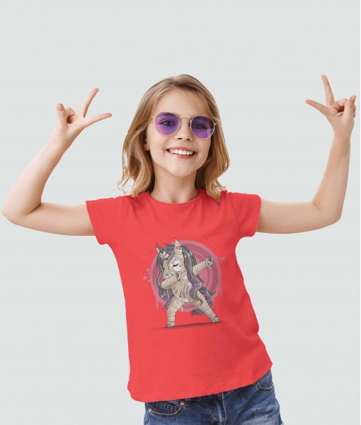 Детска тениска с щампа Анимации Mummy unicorn dab pose - TShirtArtShop.com
