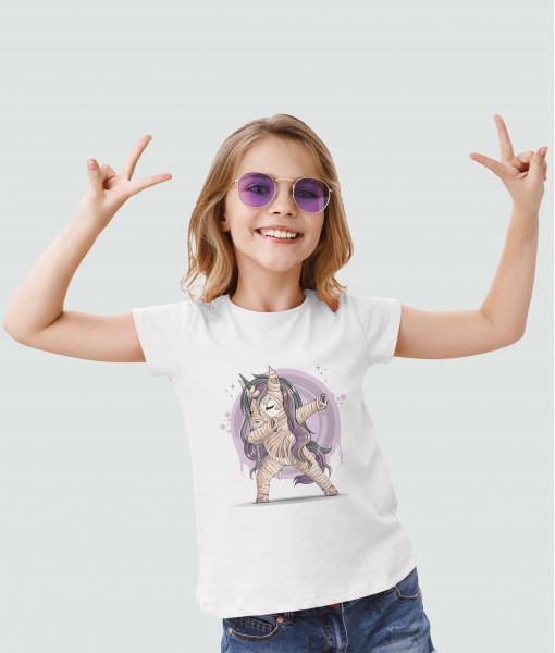Детска тениска с щампа Анимации Mummy unicorn dab pose