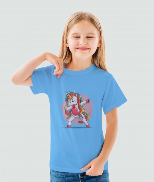 Детска тениска с щампа Анимации Unicorn dab pose