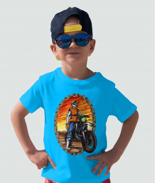 Детска тениска с щампа Авто-мото Cross motorcycle - TShirtArtShop.com
