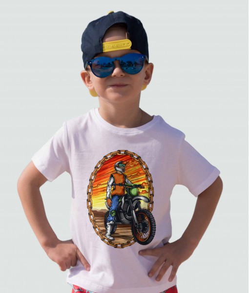 Детска тениска с щампа Авто-мото Cross motorcycle - TShirtArtShop.com