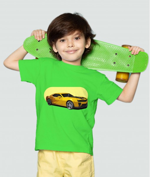 Детска тениска с щампа Авто-мото Yellow Fast car - TShirtArtShop.com