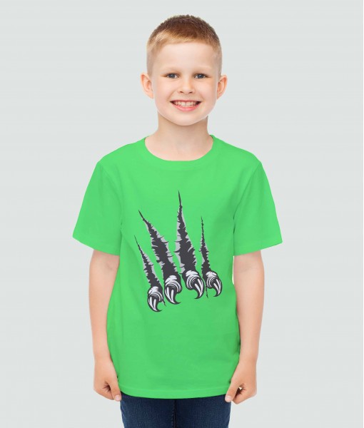 Детска тениска с щампа Динозаври 3D Dinosaur black and white claws - TShirtArtShop.com