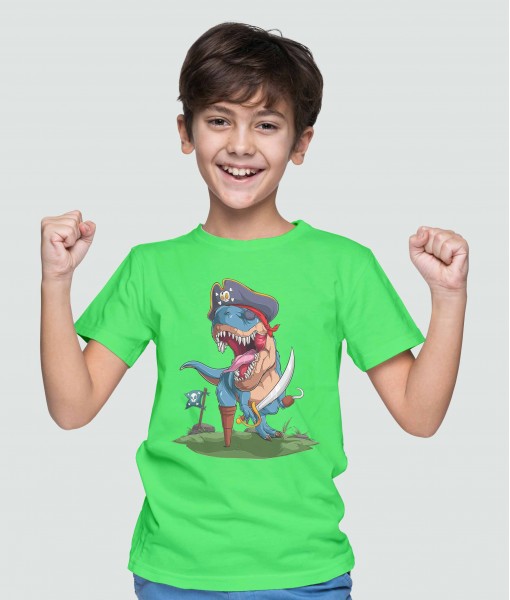 Детска тениска с щампа Динозаври Pirate T-Rex dinosaur - TShirtArtShop.com