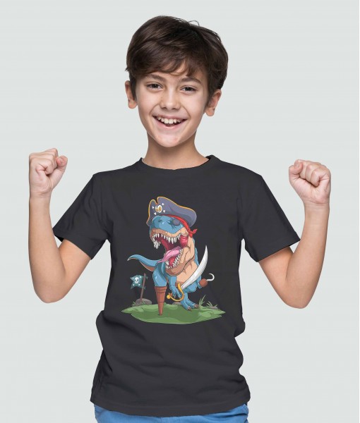 Детска тениска с щампа Динозаври Pirate T-Rex dinosaur