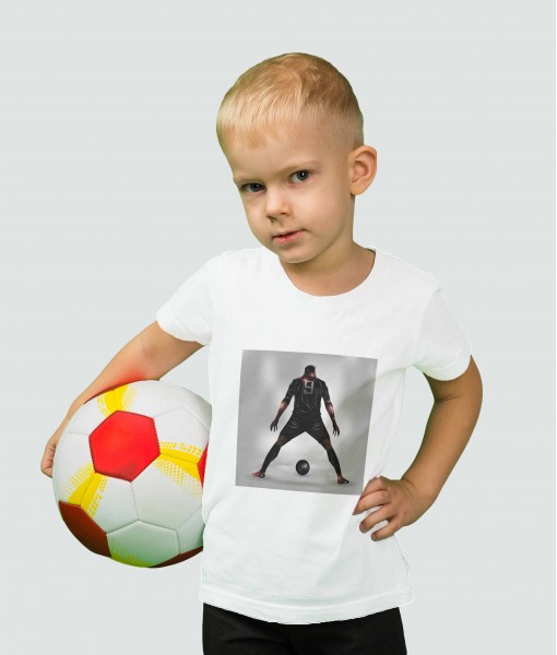 Детска тениска с щампа Спортни Илюстрации Football Cristiano Ronaldo pose - TShirtArtShop.com