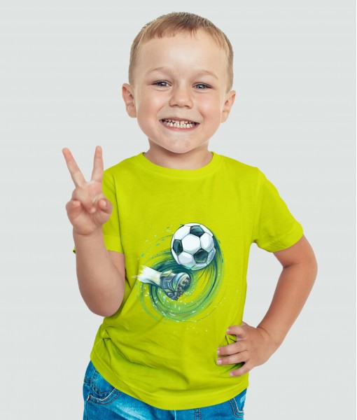 Детска тениска с щампа Спортни Илюстрации Football Kick - TShirtArtShop.com