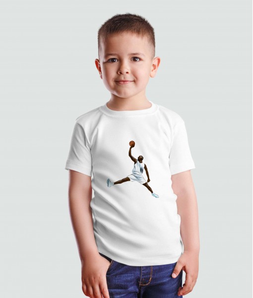 Детска тениска с щампа Спортни Илюстрации Basketball Jordan pose - TShirtArtShop.com