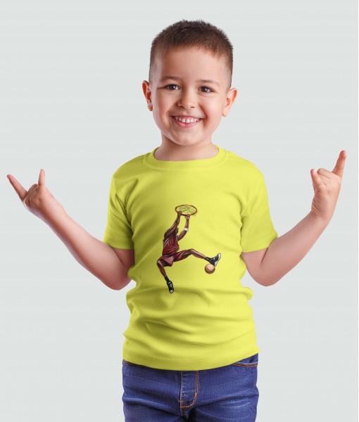 Детска тениска с щампа Спортни Илюстрации Basketball dunking player - TShirtArtShop.com