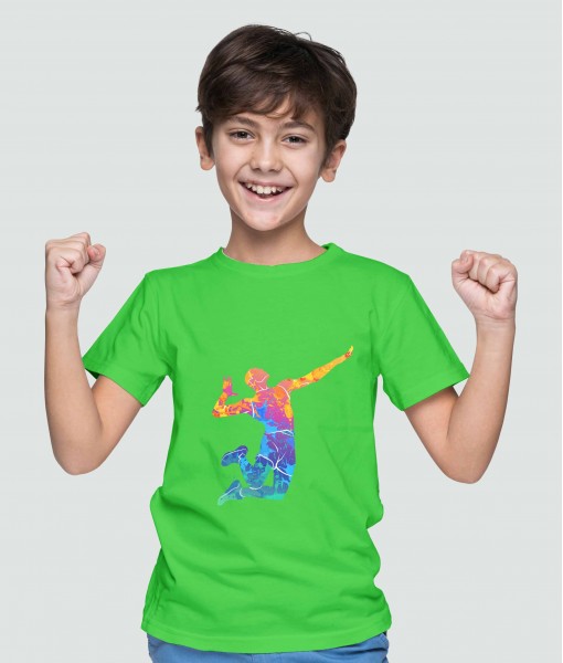 Детска тениска с щампа Спортни Илюстрации Colorful Volleyball player - TShirtArtShop.com