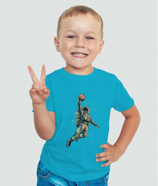 Детска тениска с щампа Спортни Илюстрации Basketball astronaut - TShirtArtShop.com