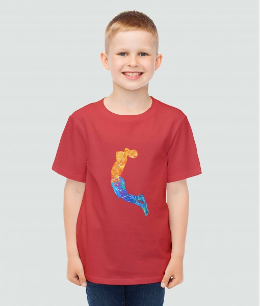 Детска тениска с щампа Спортни Илюстрации Colorful basketball player and1