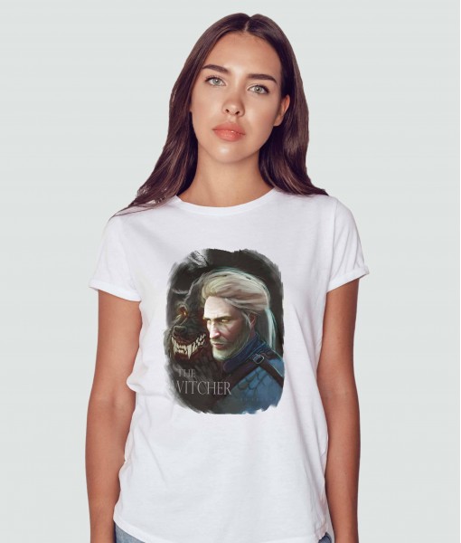 Дамска тениска с щампа Tosha Art The Witcher Fanart - TShirtArtShop.com
