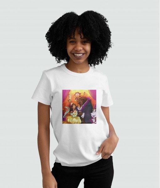 Дамска тениска с щампа Tosha Art Beauty and the beast - TShirtArtShop.com