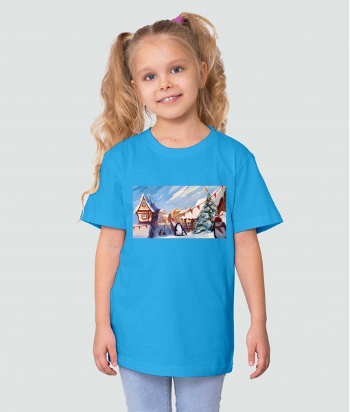 Детска тениска Tosha Art Christmas Penguins - TShirtArtShop.com