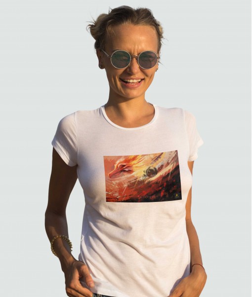 Дамска тениска с щампа Tosha Art Fantasy Universe - TShirtArtShop.com