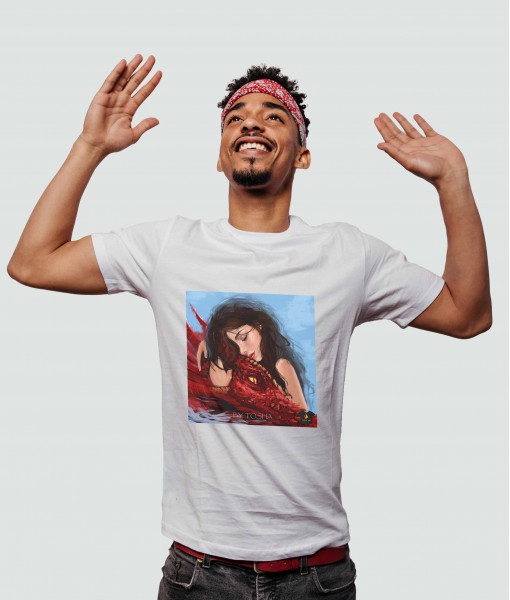 Мъжка тениска с щампа Tosha Art Girl Dragon - TShirtArtShop.com