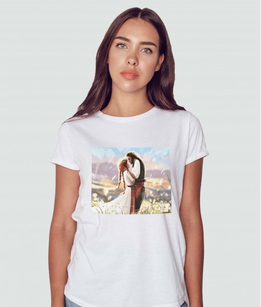 Дамска тениска с щампа Tosha Art Love Couple - TShirtArtShop.com