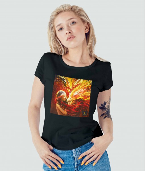 Дамска тениска с щампа Tosha Art Phoenix Soul close up