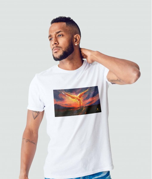 Мъжка тениска с щампа Tosha Art Phoenix Soul Sky Dive - TShirtArtShop.com