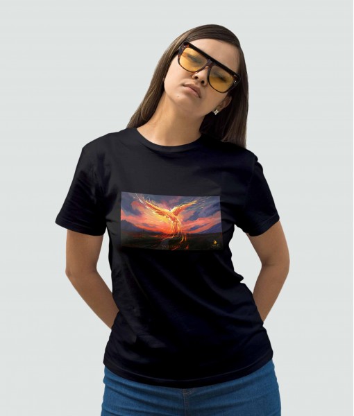 Дамска тениска с щампа Tosha Art Phoenix Soul Sky Dive