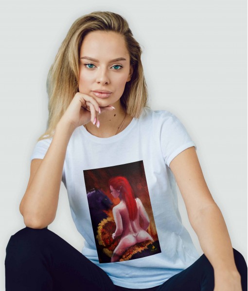 Дамска тениска с щампа Tosha Art Savage elf - TShirtArtShop.com