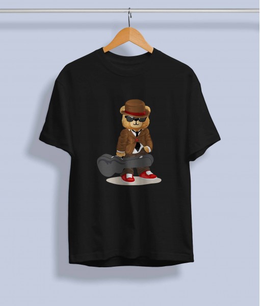 Дамска тениска с щампа Мечета Musician bear