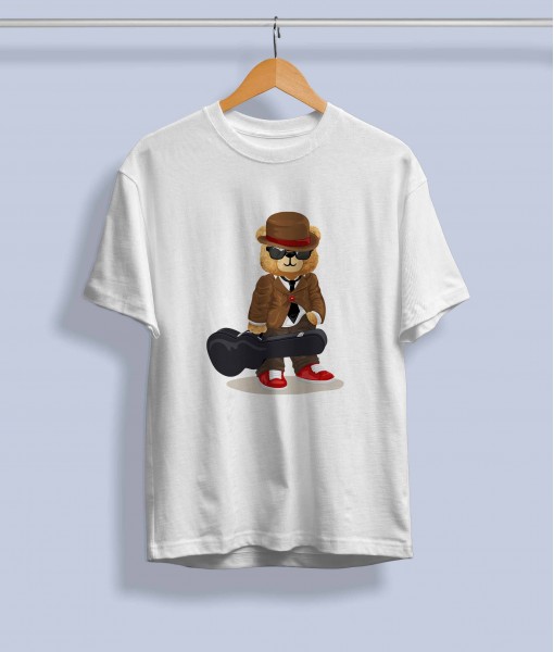 Дамска тениска с щампа Мечета Musician bear