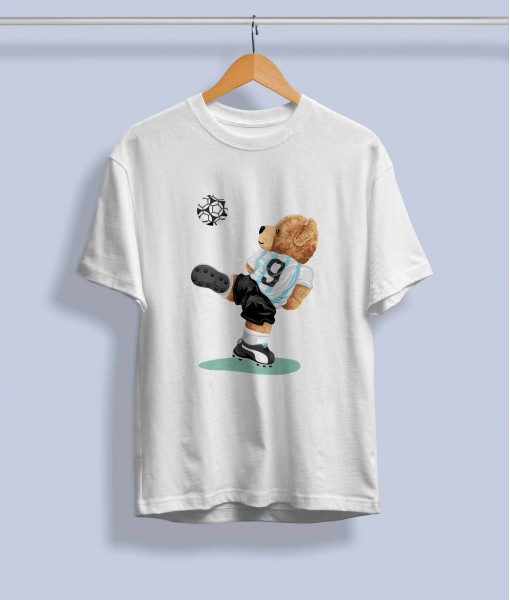Дамска тениска с щампа Мечета Soccer bear