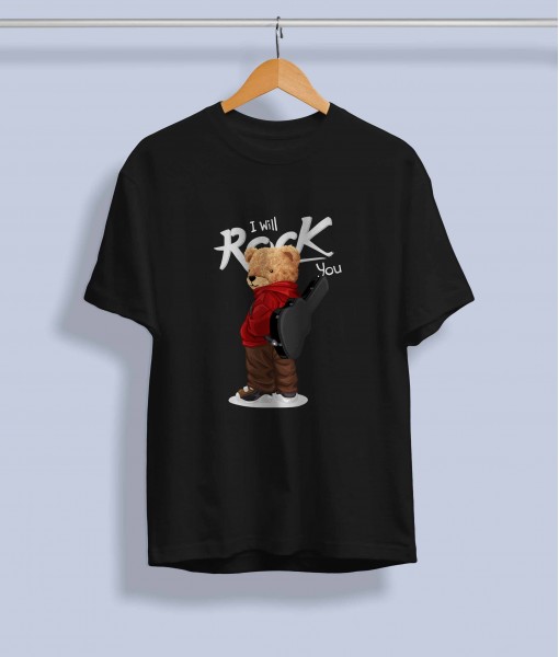 Дамска тениска с щампа Мечета I`ll Rock you bear
