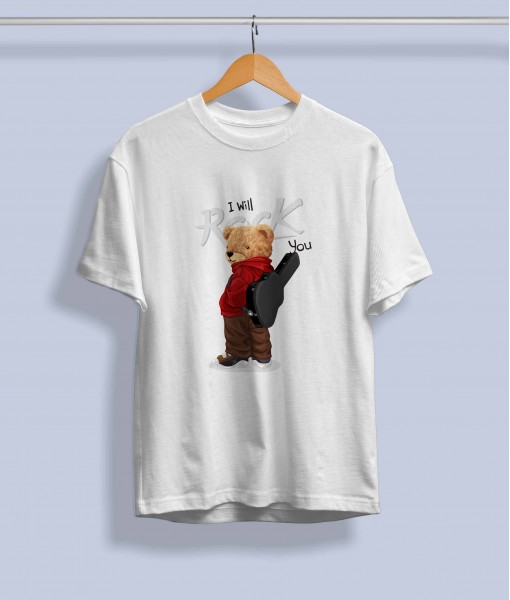 Дамска тениска с щампа Мечета I`ll Rock you bear