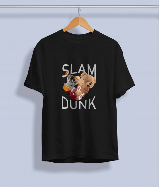 Дамска тениска с щампа Мечета Slam dunking bear