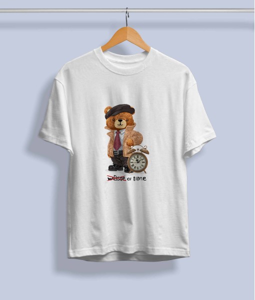 Дамска тениска с щампа Мечета Waste of time bear