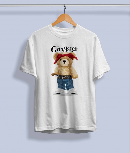 Дамска тениска с щампа Мечета Gangster style bear
