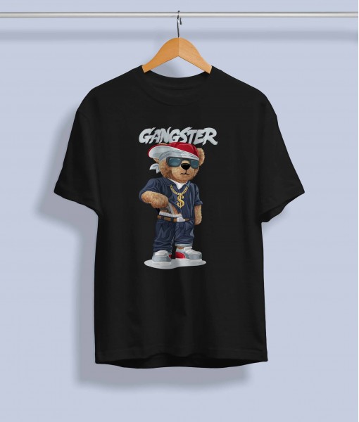 Дамска тениска с щампа Мечета Gangster with gun bear