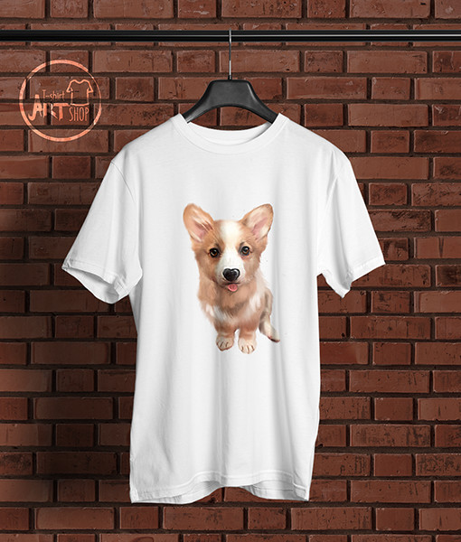 Мъжка тениска с щампа Кучо-мотив Корги - TShirtArtShop.com