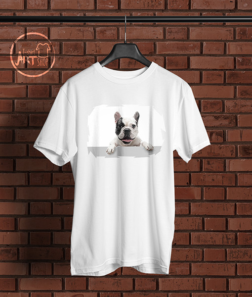 Дамска тениска с щампа Кучо-мотив Френски булдог - TShirtArtShop.com