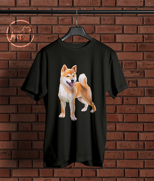 Дамска тениска с щампа Кучо-мотив Шиба Ину - TShirtArtShop.com